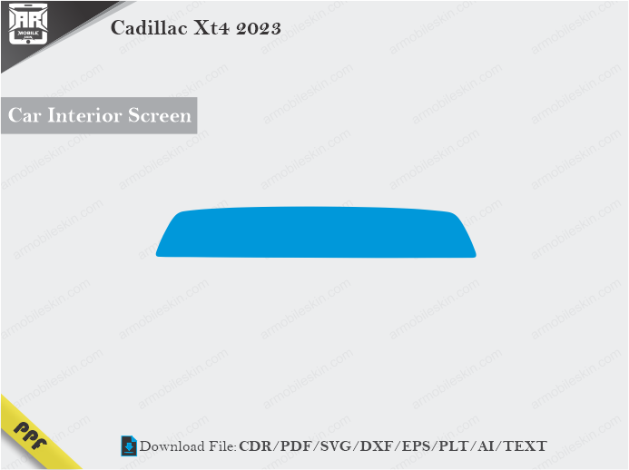 Cadillac Xt4 2023 Car Screen Cutting Template Vector