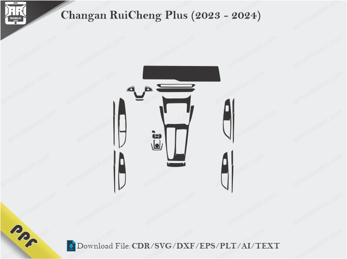 Changan RuiCheng Plus (2023 – 2024) Interior PPF Cut Template Vector