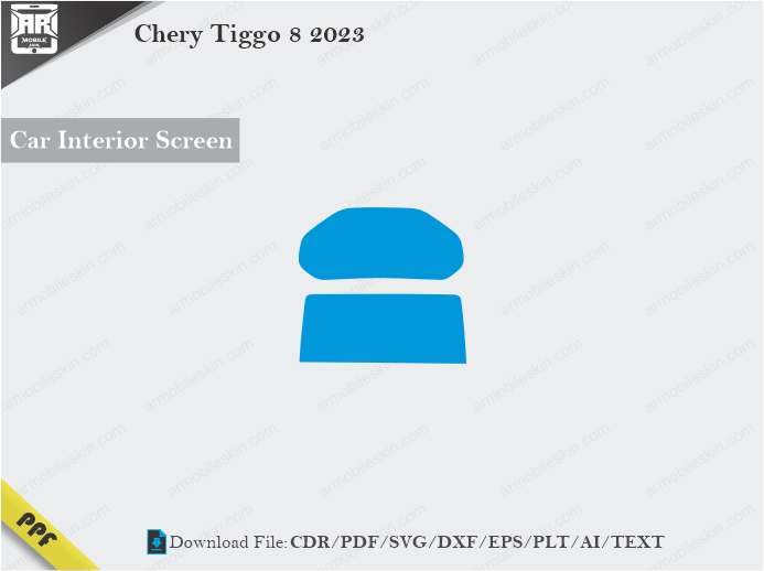 Chery Tiggo 8 2023 Car Screen Cutting Template Vector