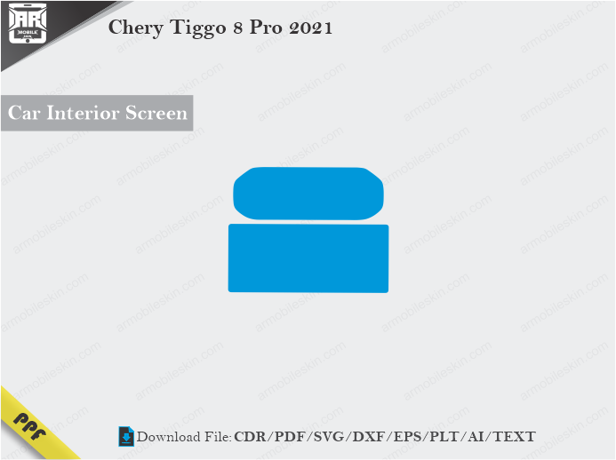 Chery Tiggo 8 Pro 2021 Car Screen Cutting Template Vector