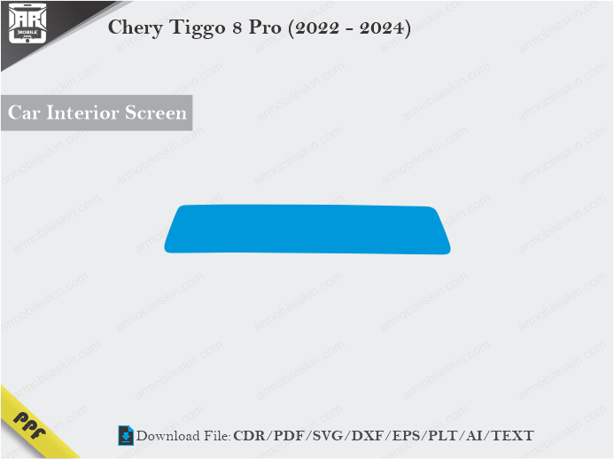 Chery Tiggo 8 Pro (2022 – 2024) Car Screen Cutting Template Vector