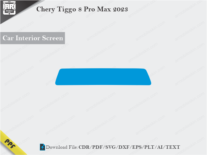 Chery Tiggo 8 Pro Max 2023 Car Screen Cutting Template Vector