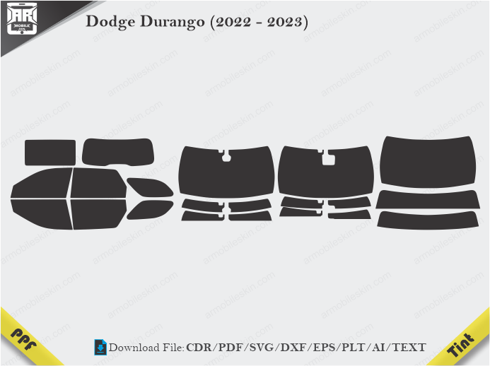 Dodge Durango (2022 – 2023) Tint Film Cutting Template