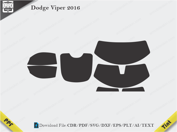 Dodge Viper 2016 Tint Film Cutting Template