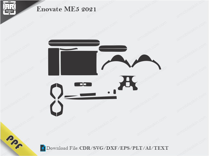 Enovate ME5 2021 Interior PPF Cut Template Vector