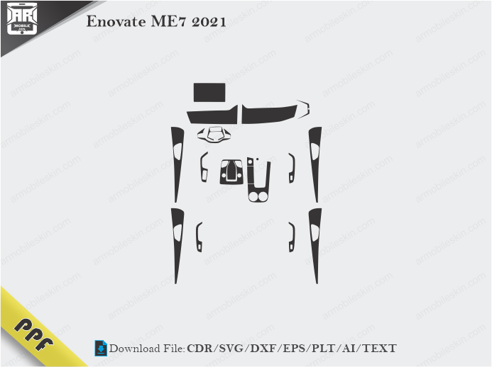 Enovate ME7 2021 Interior PPF Cut Template Vector