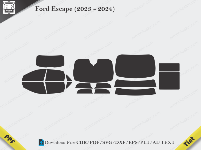 Ford Escape (2023 – 2024) Tint Film Cutting Template