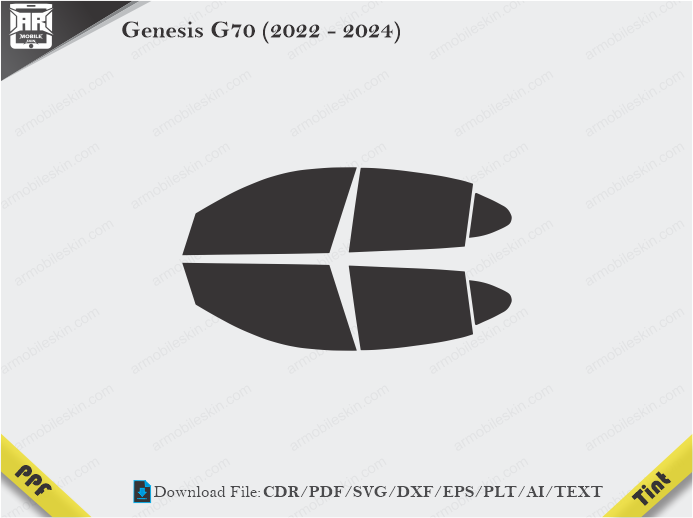 Genesis G70 (2022 – 2024) Tint Film Cutting Template