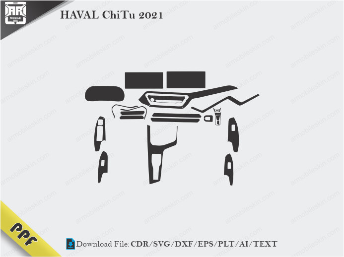 HAVAL ChiTu 2021 Interior PPF Cut Template Vector