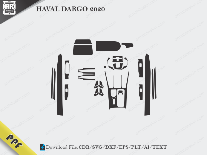 HAVAL DARGO 2020 Interior PPF Cut Template Vector