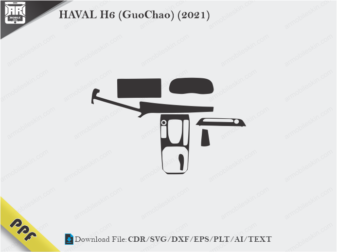 HAVAL H6 (GuoChao) (2021) Interior PPF Cut Template Vector