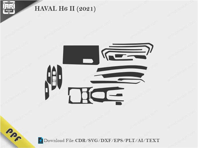 HAVAL H6 II (2021) Interior PPF Cut Template Vector