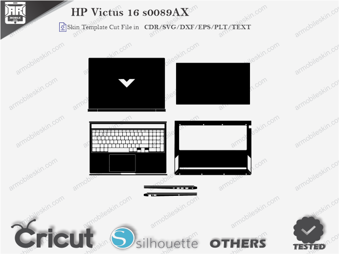 HP Victus 16 s0089AX Laptop Skin Template Vector