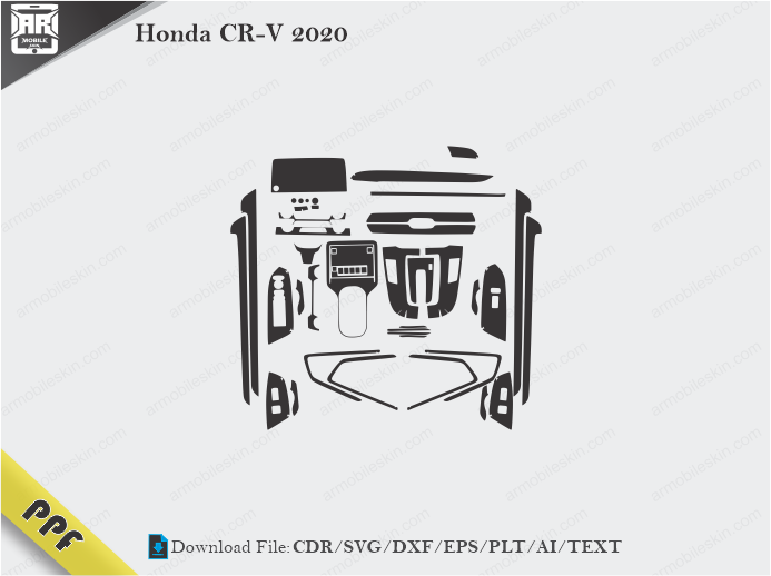 Honda CR-V 2020 Interior PPF Cut Template Vector