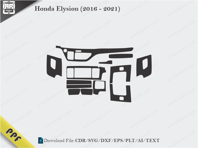 Honda Elysion (2016 – 2021) Interior PPF Cut Template Vector