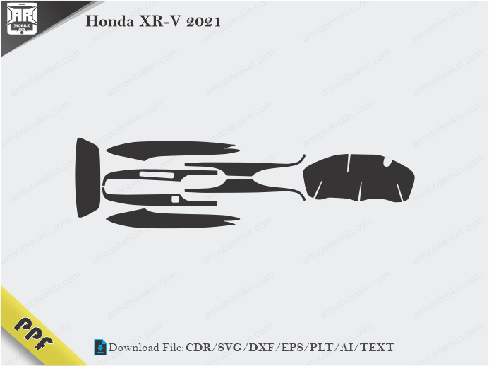 Honda XR-V 2021 Interior PPF Cut Template Vector