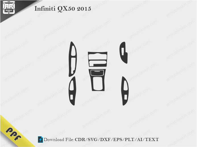 Infiniti QX50 2015 Interior PPF Cut Template Vector