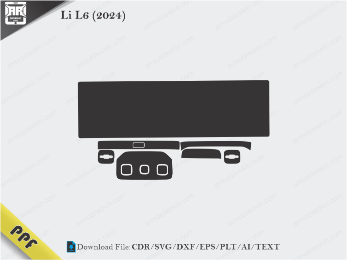 Li L6 (2024) Interior PPF Cut Template Vector