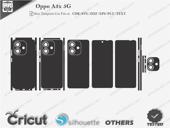 Oppo A3x 5G Skin Template Vector