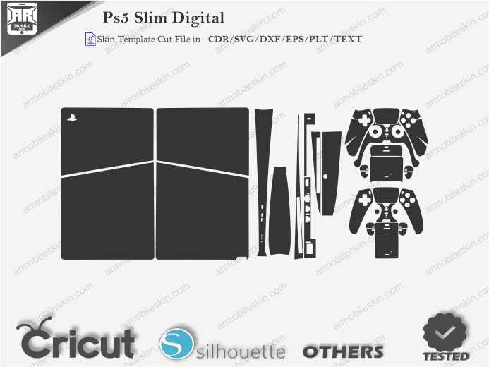 PS5 Slim Digital Skin Template Vector