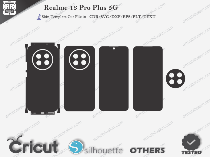 Realme 13 Pro Plus 5G Skin Template Vector