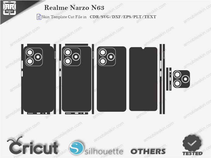 Realme Narzo N63 Skin Template Vector