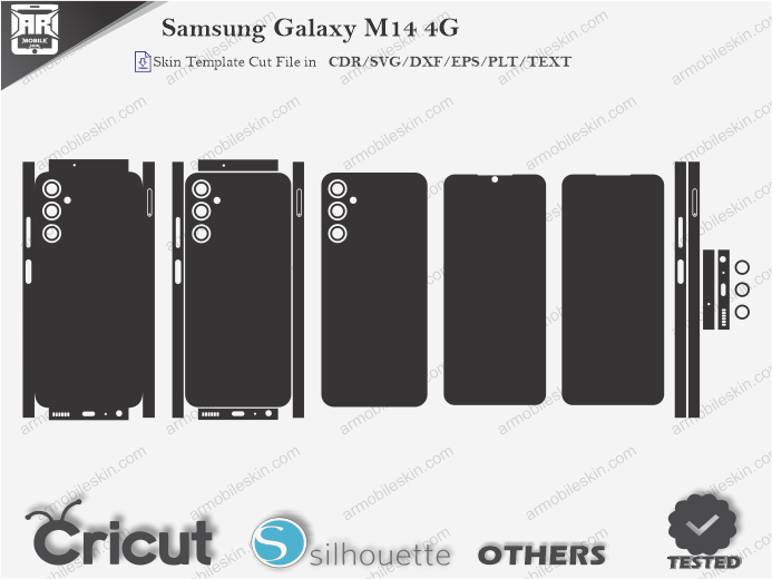 Samsung Galaxy M14 4G Skin Template Vector