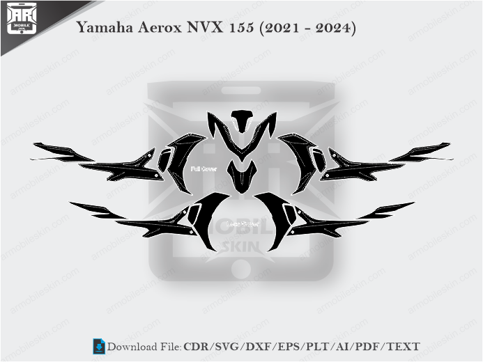 Yamaha Aerox NVX 155 (2021 - 2024) Wrap Template Vector