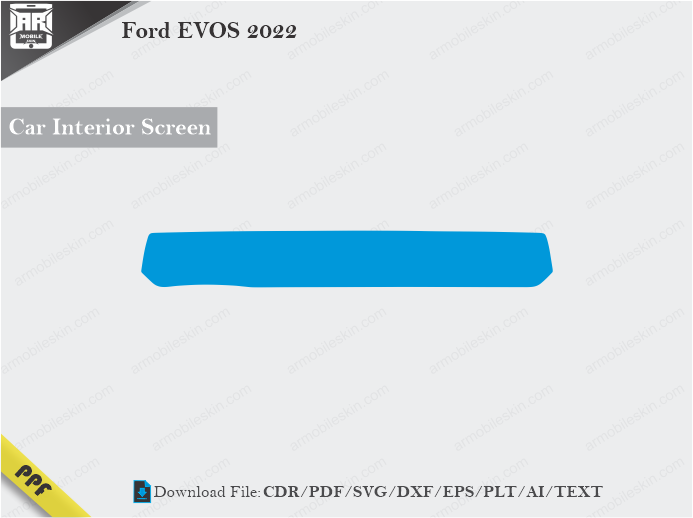 Ford EVOS 2022 Car Screen Cutting Template Vector