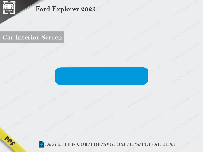 Ford Explorer 2023 Car Screen Cutting Template Vector