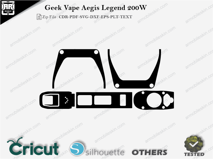 Geek Vape Aegis Legend 200W Skin Template Vector