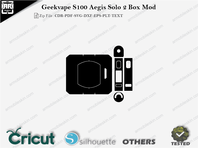 Geekvape S100 Aegis Solo 2 Box Mod Skin Template Vector