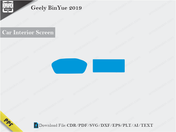 Geely BinYue 2019 Car Screen Cutting Template Vector