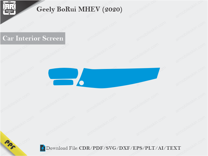 Geely BoRui MHEV (2020) Car Screen Cutting Template Vector