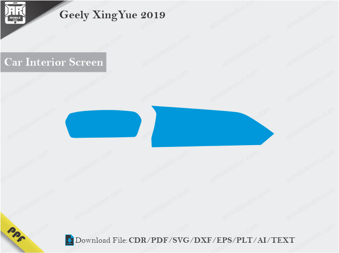 Geely XingYue 2019 Car Screen Cutting Template Vector