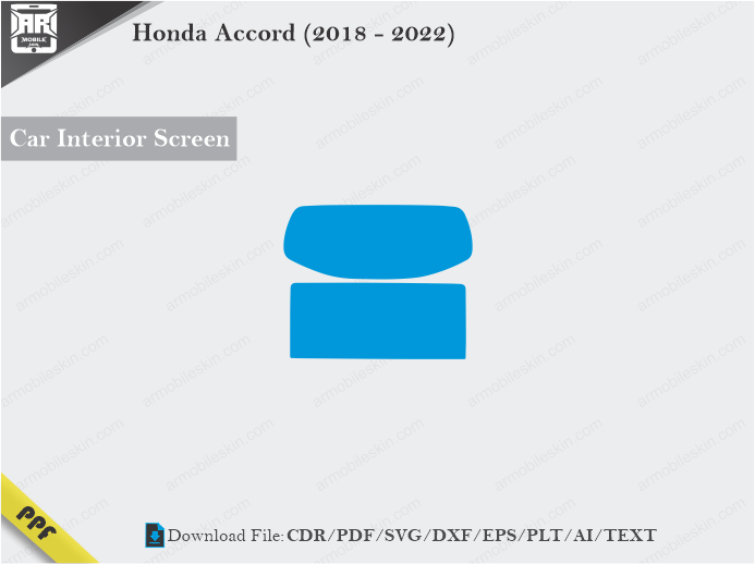 Honda Accord (2018 – 2022) Car Screen Cutting Template Vector