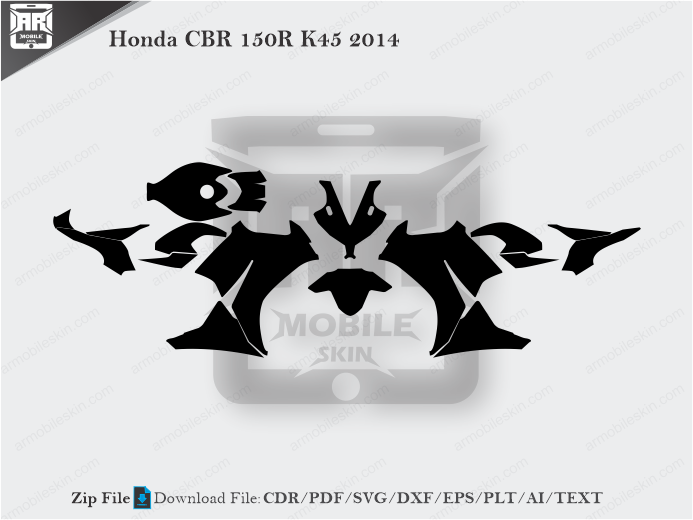 Honda CBR 150R K45 2014 Wrap Skin Template