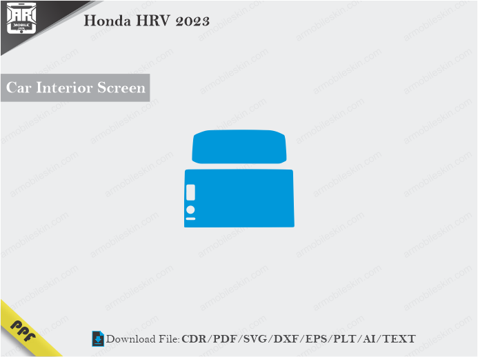 Honda HRV 2023 Car Screen Cutting Template Vector