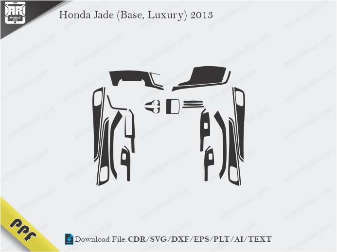 Honda Jade (Base, Luxury) 2013 Interior PPF Cut Template Vector