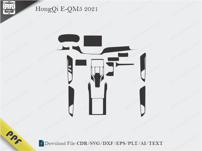 HongQi E-QM5 2021 Interior PPF Cut Template Vector