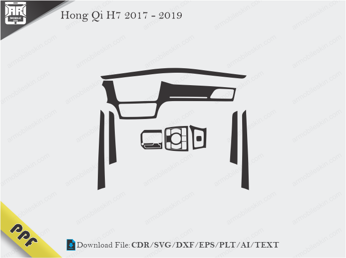 Hongqi H7 2017 – 2019 Interior PPF Cut Template Vector