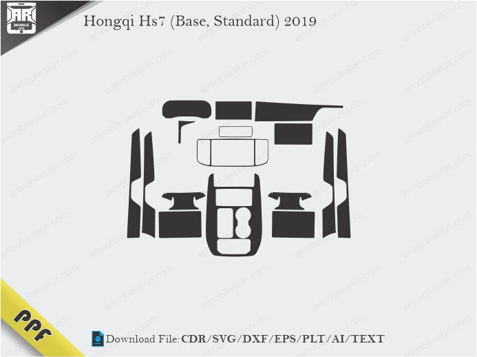 Hongqi Hs7 (Base, Standard) 2019 Interior PPF Cut Template Vector