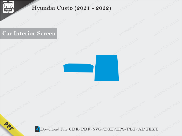 Hyundai Custo (2021 - 2022) Car Screen Cutting Template Vector