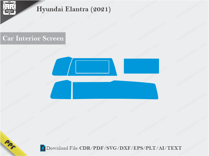 Hyundai Elantra (2021) Car Screen Cutting Template Vector