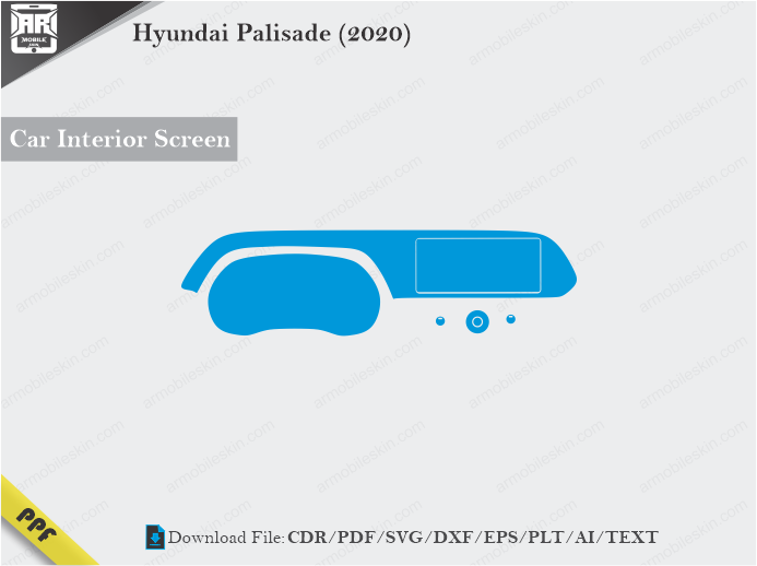 Hyundai Palisade (2020) Car Screen Cutting Template Vector