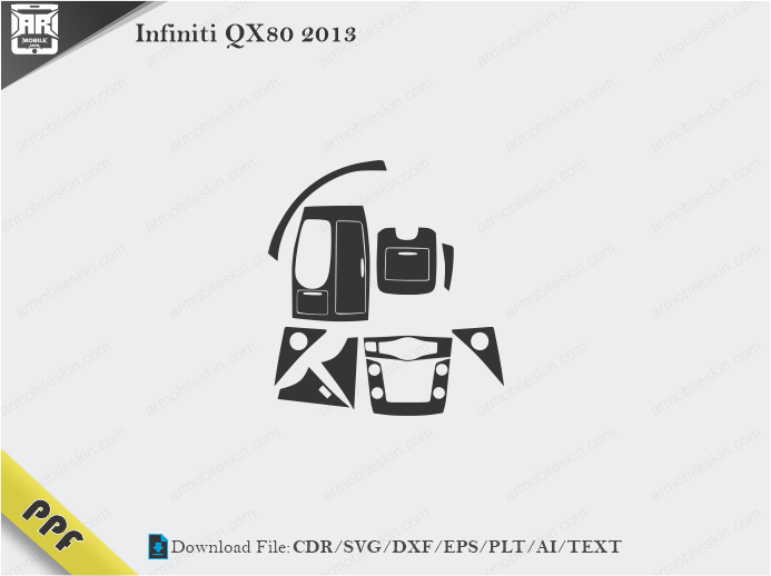 Infiniti QX80 2013 Interior PPF Cut Template Vector