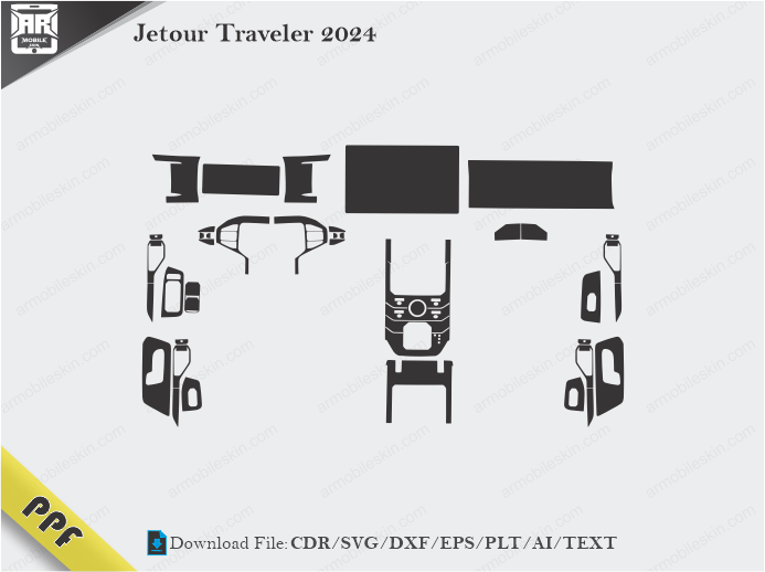 Jetour Traveler 2024 Car Interior Wrap Template