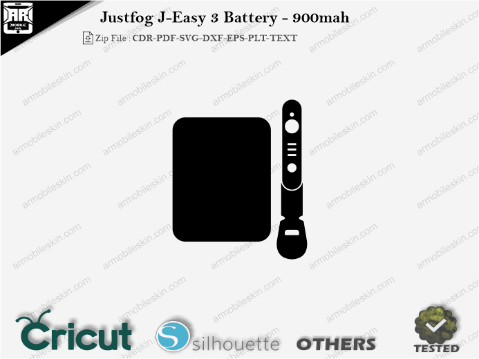 Justfog J-Easy 3 Battery – 900mah Skin Template Vector