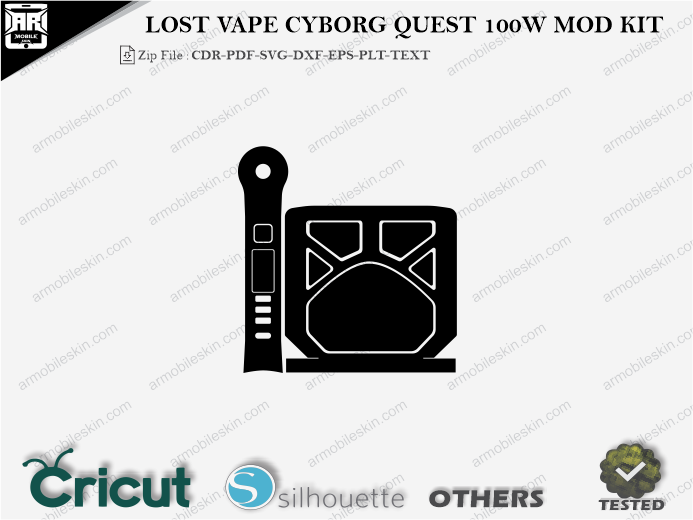 LOST VAPE CYBORG QUEST 100W MOD KIT Skin Template Vector