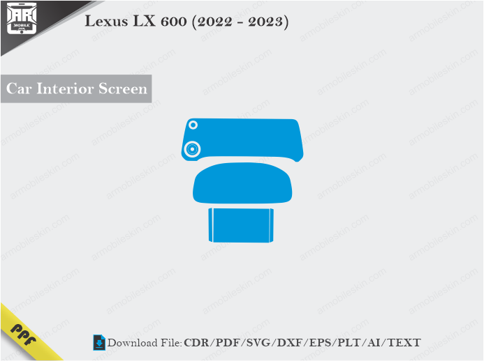 Lexus LX 600 (2022 – 2023) Car Screen Cutting Template Vector